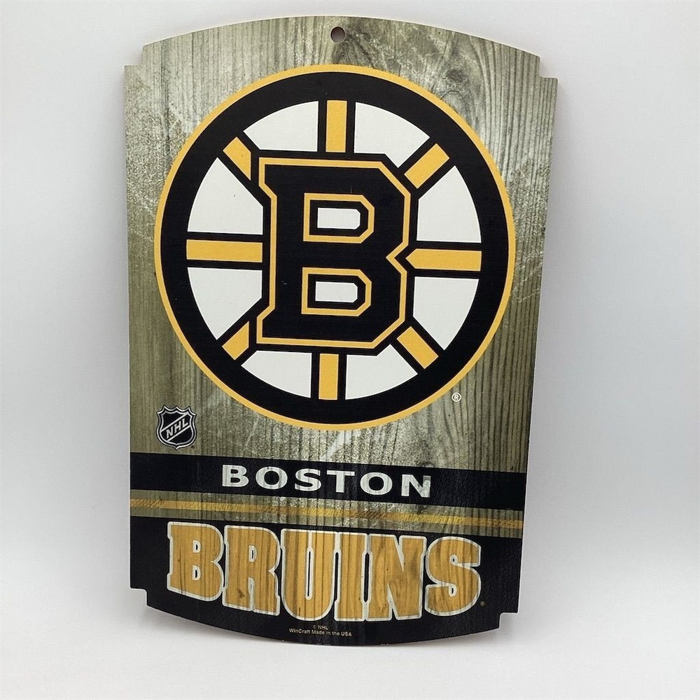Boston Bruins NHL Wood Sign by Wincraft‎ 11"x17" Multi-Color Decor